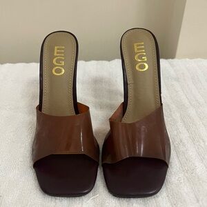 EGO Women's Brown Heeled Mules